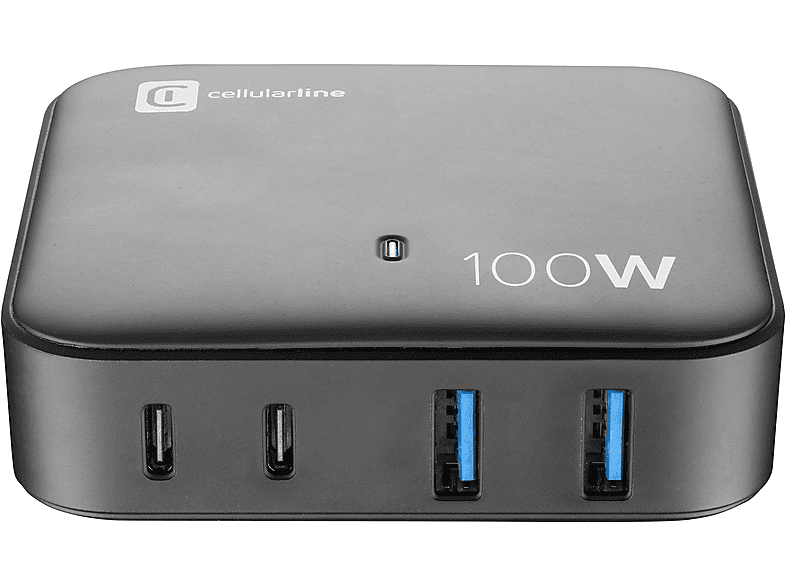 CELLULARLINE Multipower 4 Portlu Gan 100W Şarj Cihazı Siyah_1