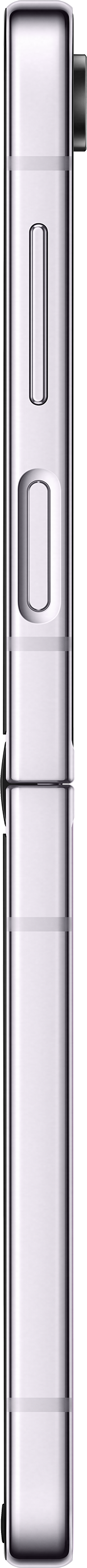 Ein silberfarbenes, langes Smartphone, Vorderansicht.
