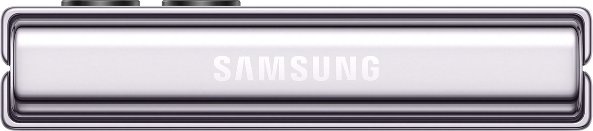 Silbernes Samsung-Telefon mit dem Markennamen SAMSUNG.