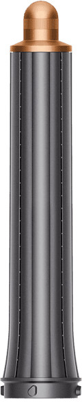 Outil de coiffure gris foncé, long, avec un dessus cuivré et un design moderne et élégant.