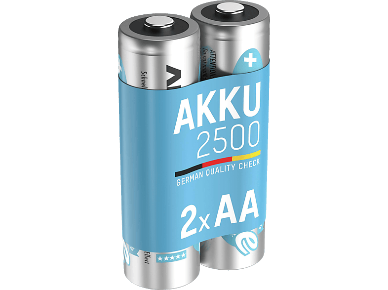 ANSMANN NiMH Akku Mignon AA T AA Mignon Wiederaufladbare Batterie, Ni-MH, 1.2 Volt, 2500 mAh 2 Stück