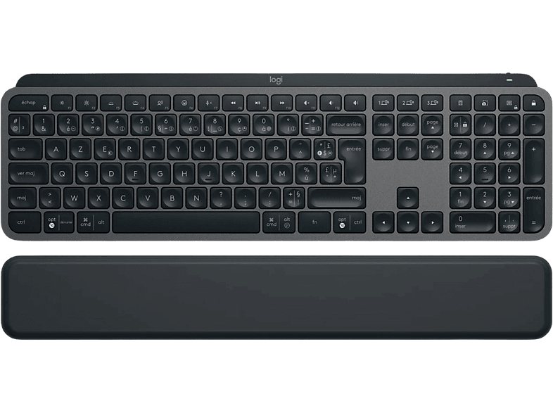 LOGITECH Clavier sans fil MX Keys S AZERTY FR Graphite + Repose