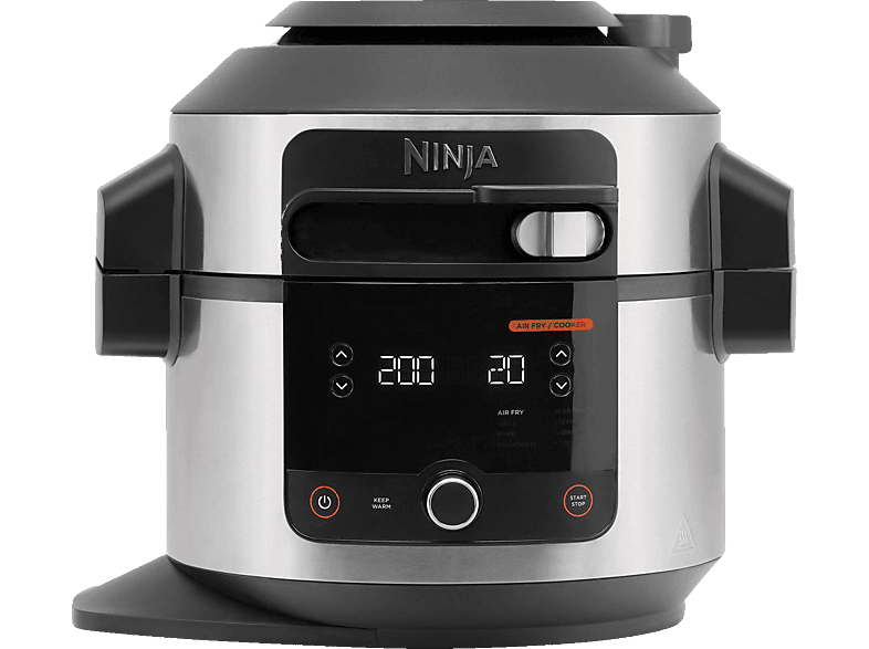 Multikocher 6 1460 Watt) NINJA (Rührschüsselkapazität: OL550EU SmartLid 11-in-1 Liter, Steel/Black Stainless Foodi