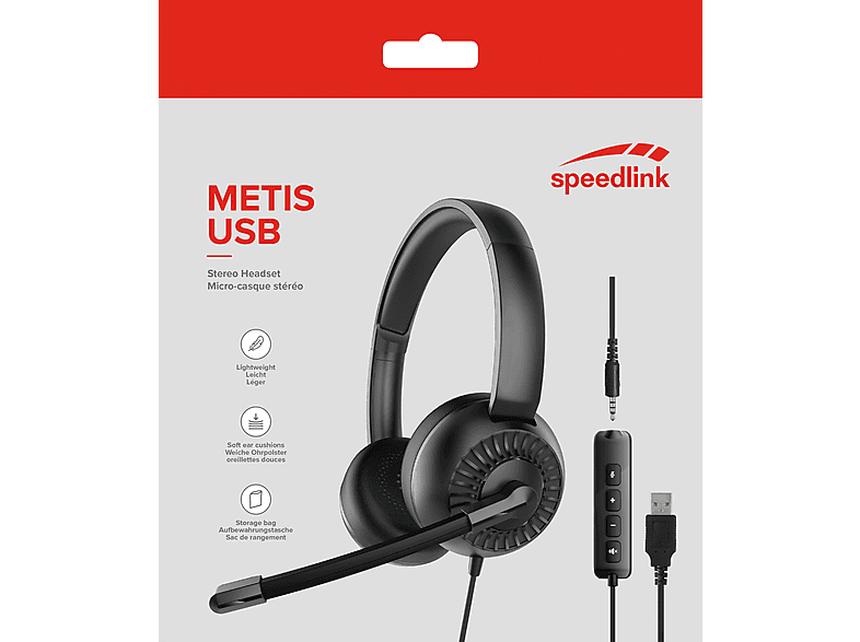 Thumbnail - SPEEDLINK METIS USB Stereo, On-ear Headset Schwarz