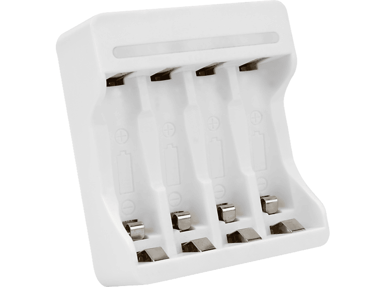 ANSMANN Basic IV Ladegerät inkl. 4x AA 1300 mAh Akku Universal, Nickel-Metallhydrid, Weiß