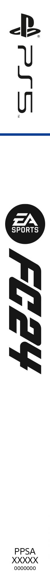 PS5-Logo, EA SPORTS-Logo, FIFA-Logo und Text 'PIPSA XXXXXX' auf weißem Hintergrund.