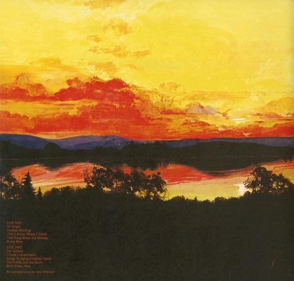 Albumcover mit Sonnenuntergang über Wasser und Bäumen, mit Songtiteln auf der Seite.