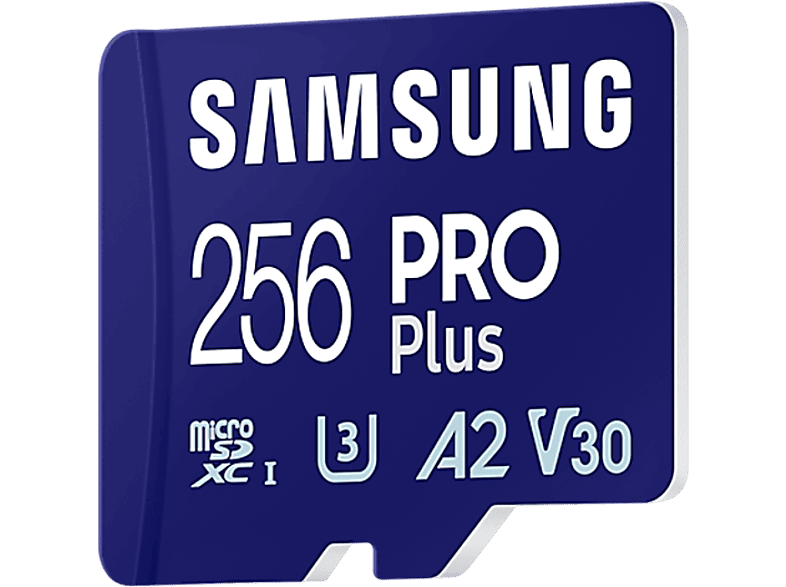 SAMSUNG Pro Plus microSDXC memóriakártya + SD adapter, 256GB, Class10, V30, U3 (MB-MD256SA/EU)