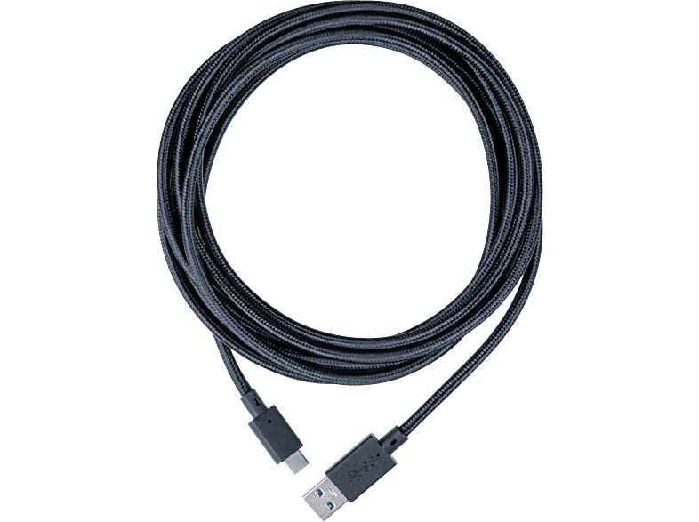 Cable USB a USB-C - Nacon PS5USBCCABLE3M, Para PS5, 3 metros, De carga trenzado, USB-C, Negro