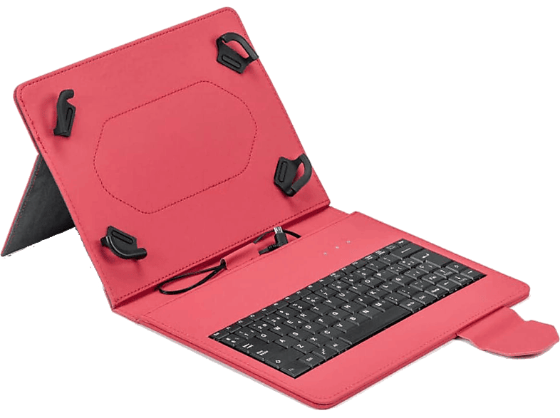 Funda con teclado - Maillon Technologique Urban, Universal, Para tablets de hasta 10.2", USB-C, Rojo