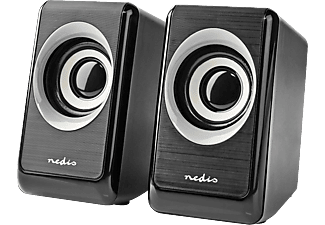 NEDIS Sztereó PC hangszóró, 3,5mm jack, USB tápellátás, 18W, fekete (CSPR20020BK)