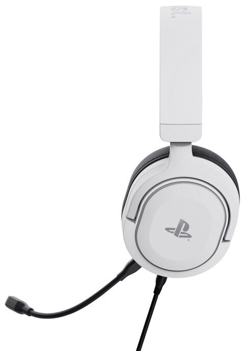 Biało-czarne słuchawki PlayStation z dołączonym mikrofonem.