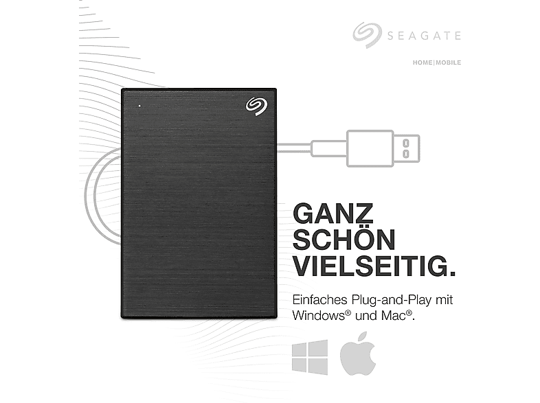 Thumbnail - SEAGATE One Touch mit Passwort Festplatte, 4 TB HDD, 2,5 Zoll, extern, Schwarz