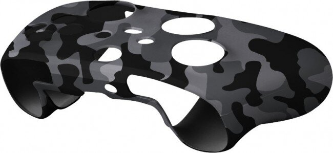 Osłona kontrolera Xbox w kamuflażu, widok z góry, z otworami na przyciski.
