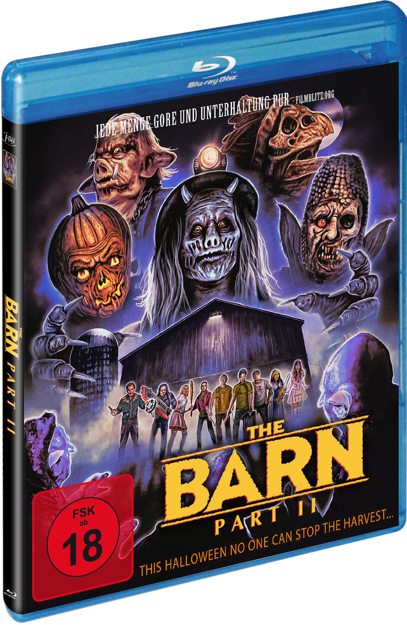 Blu-ray-Filmcover: 'The Barn Part II' mit Monster-Charakteren.