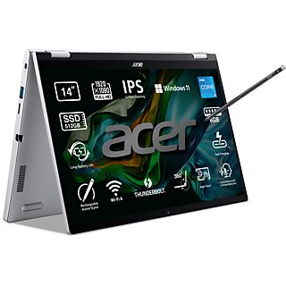 Convertible 2 en 1 - Acer Spin SP314-55N, 14" Full HD, Intel® Core™ i5-1235U, 8GB RAM, 512GB SSD, UMA, Windows 11 Home, Plata