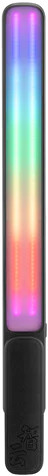 Une lumière LED noire avec un dégradé de couleurs. Violet, bleu, vert, jaune et rouge.