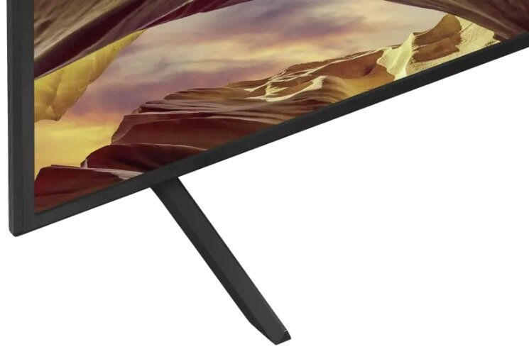 Podstawa telewizora i część ekranu, pokazująca krajobraz kanionu.