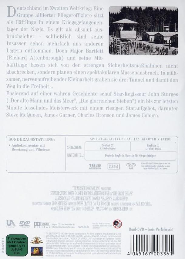 DVD-Hülle hinten mit Text. Titel, Credits und Bilder sind auf dem Cover abgebildet.