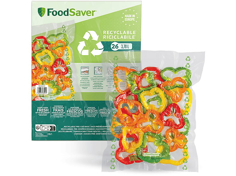 Sacchetti FoodSaver per sottovuoto FOODSAVER 26 sacchetti ricicl 3,87l