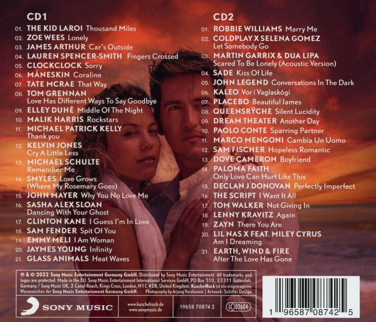 CD-Cover mit zwei Personen und Titellisten, mit Text auf Deutsch und Englisch.