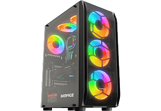 RAMPAGE Hollow 650W 80+ 4*12cm ARGB Fan+Kontrolcü Temperli Camlı Mid-T Gaming Oyuncu Kasası_0