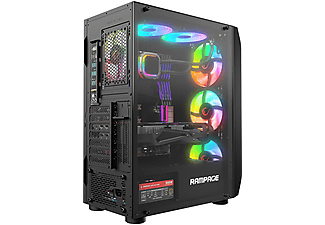 RAMPAGE Hollow 650W 80+ 4*12cm ARGB Fan+Kontrolcü Temperli Camlı Mid-T Gaming Oyuncu Kasası_2