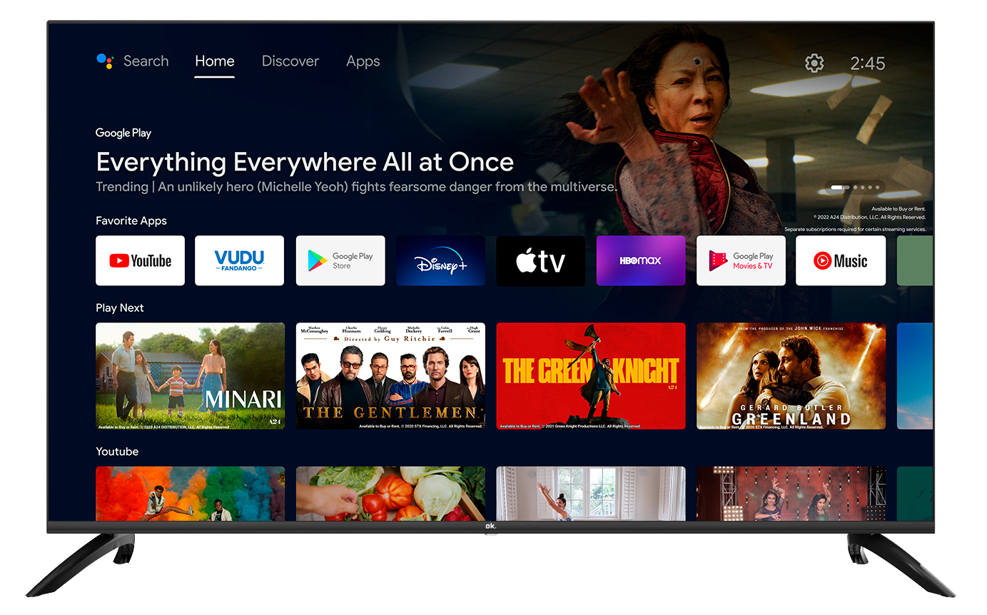 OK. OTV 50AU-5023C LED TV (Flat, 50 Zoll / 125,5 cm, UHD 4K, SMART TV, Android 11)