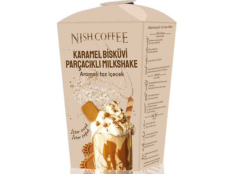 NISH Karamel Bisküvi Parçacıklı Milkshake 250 Gr Toz İçecek