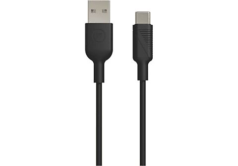 Cable USB - Muvit MCUSC0014, USB a Micro USB, 2.4 A, 1.2 m, Negro