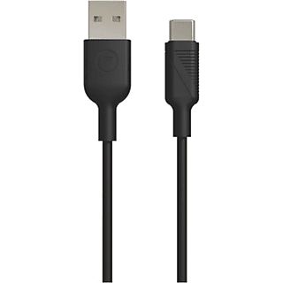 Cable USB - Muvit MCUSC0012, USB-A, USB-C, Universal, 1.20m, Negro