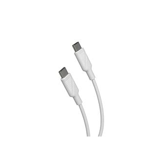 Cable USB - Muvit MCUSC0008, 1.2 m, 3 A, De USB-C a USB Tipo C, Blanco