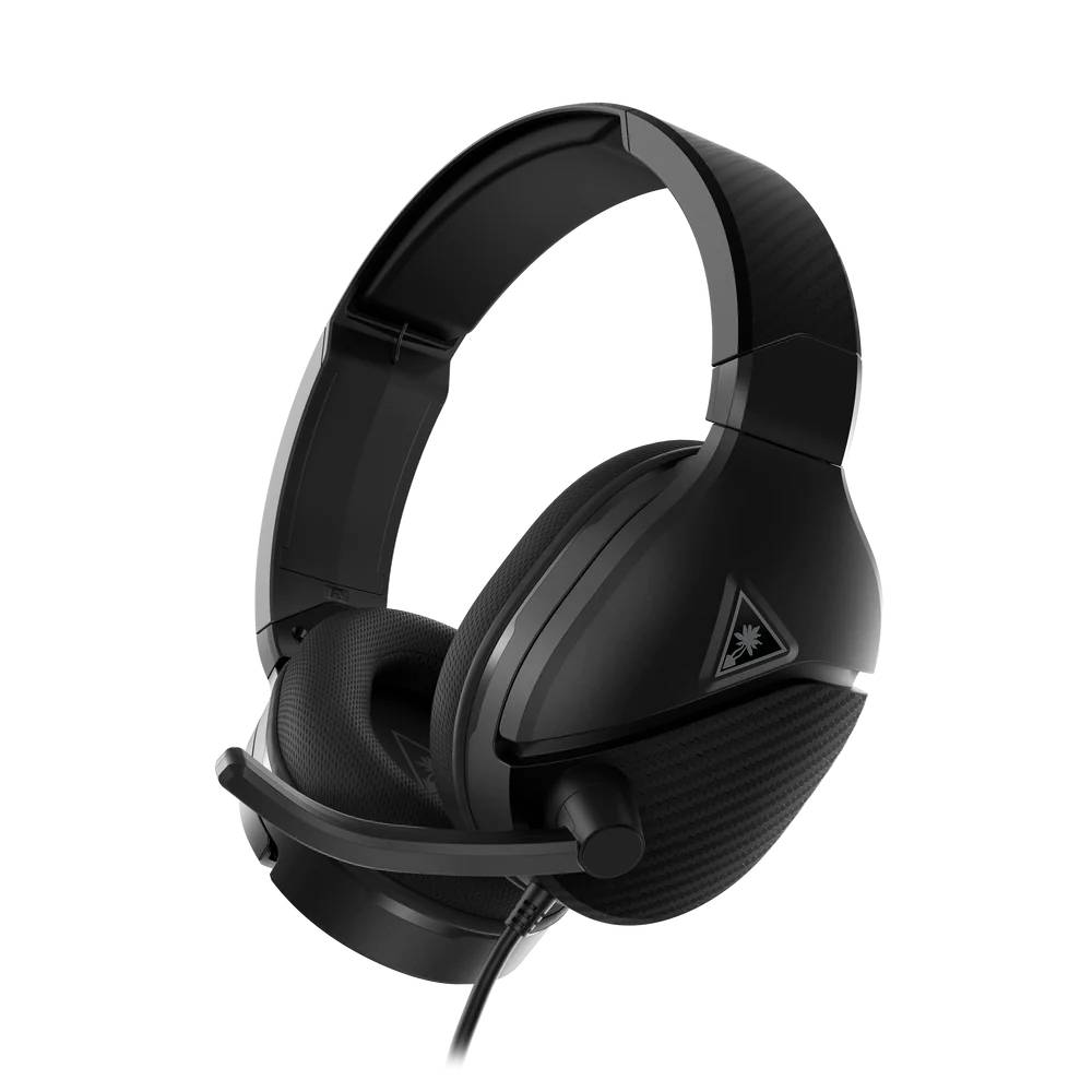 Auriculares para juegos morados con un micrófono flexible.