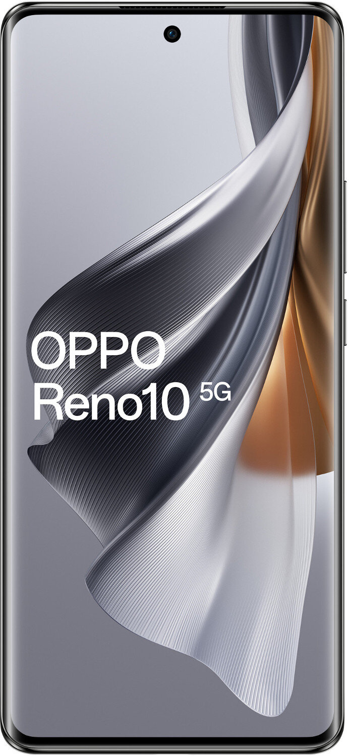 Smartfon Oppo Reno10 5G na białym tle.