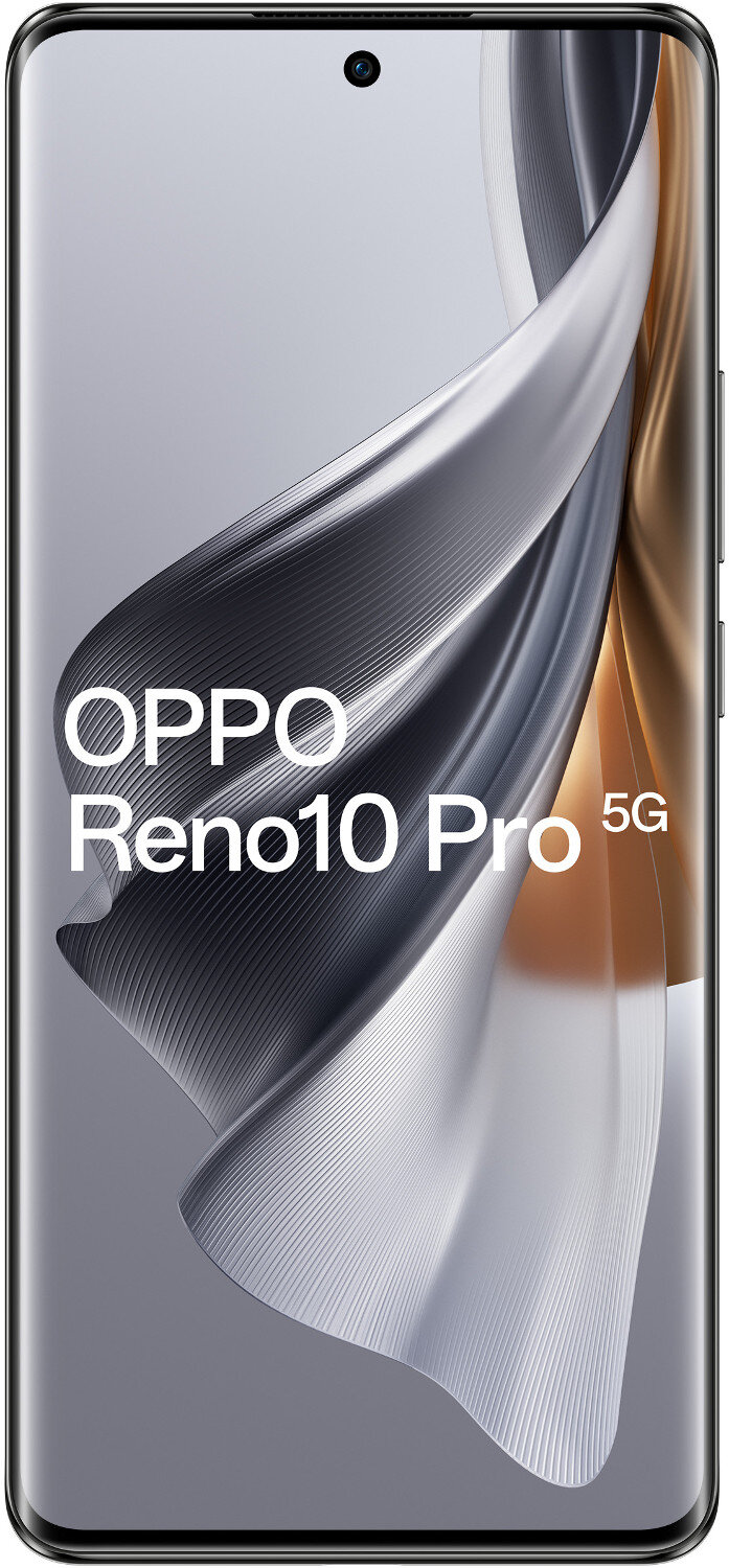 Smartfon z białym ekranem i tekstem OPPO Reno10 Pro 5G.