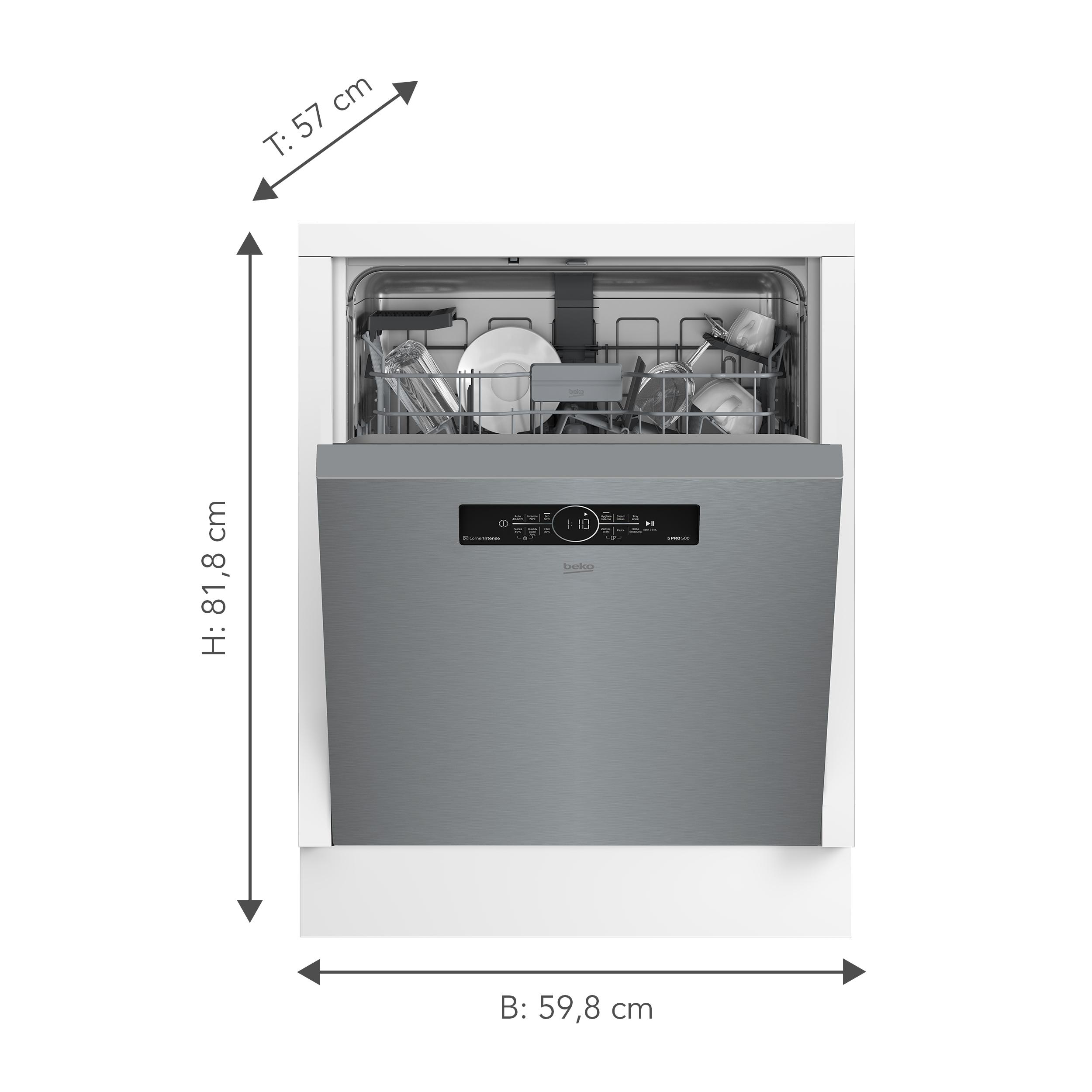 dB Geschirrspüler 598 C) BEKO (A), mm (unterbaufähig, 43 breit, BDUN3844M0X