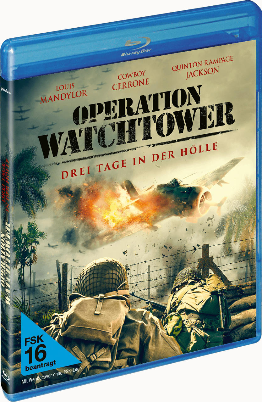 Blu-ray-Disc mit einem Filmcover, das ein Flugzeug, Soldaten und Explosionen zeigt.