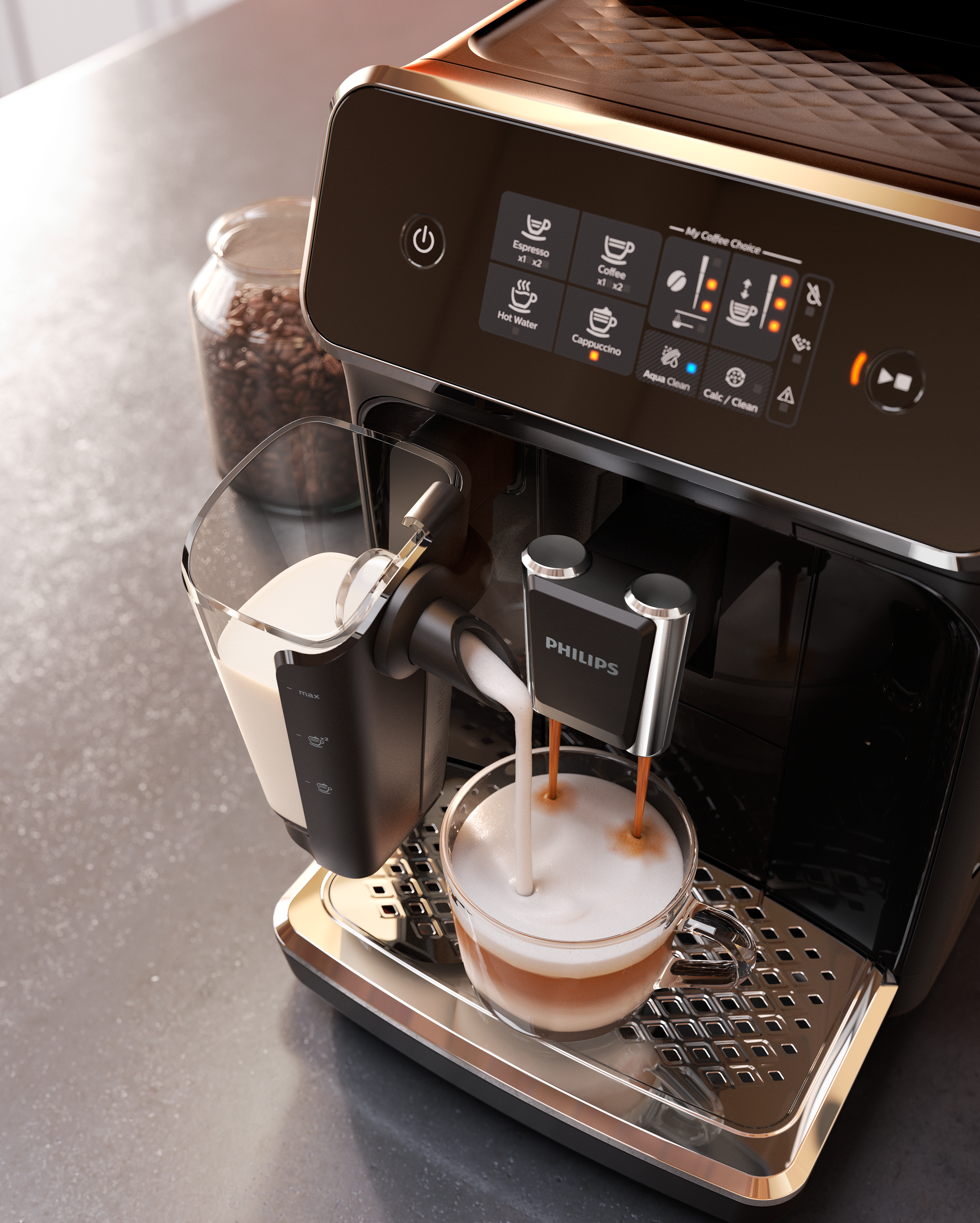 PHILIPS Series 2200 LatteGo EP2231/40 Automata kávéfőző LatteGo tejhabosítóval