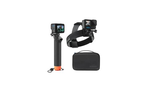 Kit accesorios cámara deportiva  GoPro Adventure Kit 3.0, 3 accesorios,  Con maletín de transporte, Negro