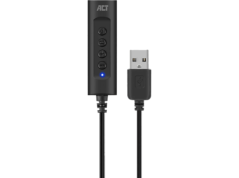 ACT USB-A Külső hangkártya, 3,5 mm jack 4 pólusú kimenet, 0,5 méter (AC9360)