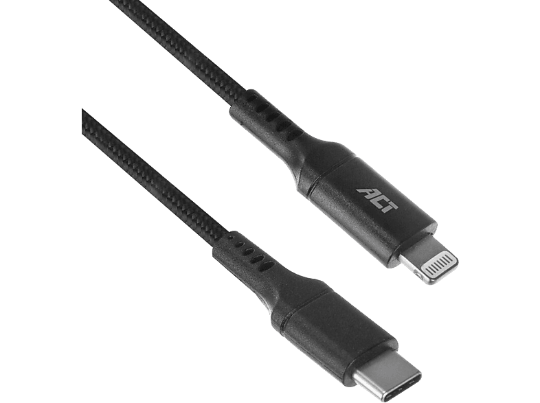 ACT USB Type-C | Lightning adatkábel, MFI, 1 méter, fekete (AC3095 ...