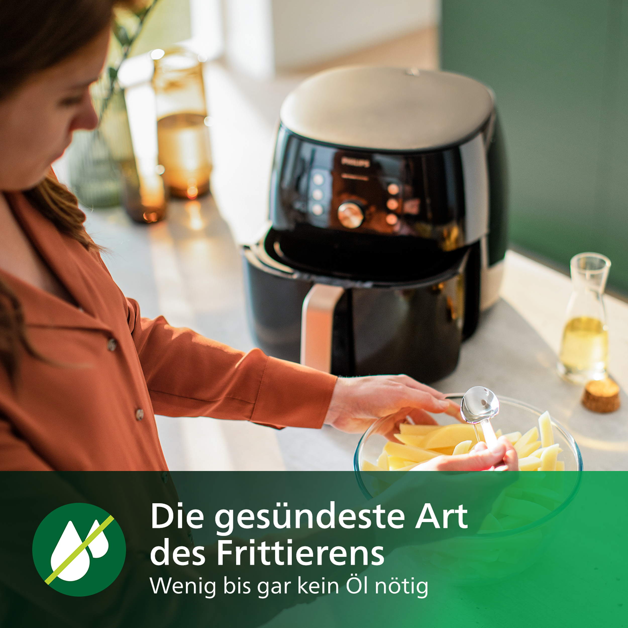 PHILIPS HD9860/90 Premium Airfryer XXL Heißluftfritteuse (1,4 l, 2225 Watt, Schwarz)