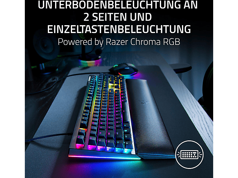 Thumbnail - RAZER Blackwidow V4 Deutsches Layout, Gaming Tastatur, Mechanisch, Razer Yellow, kabelgebunden, Schwarz