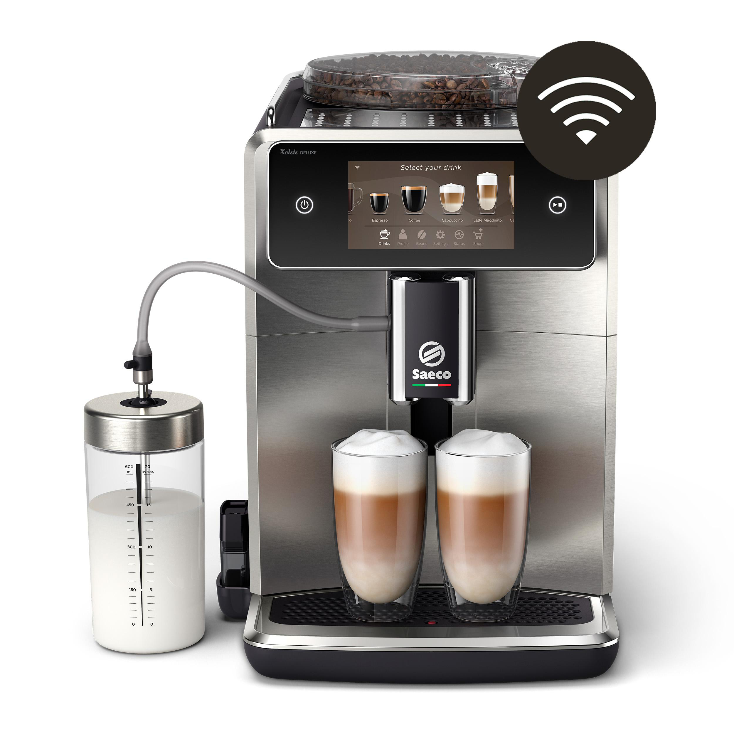SAECO SM8785/00 Xelsis Kaffeevollautomat (Edelstahl, aus Keramik, 15 bar, Milchschlauch)