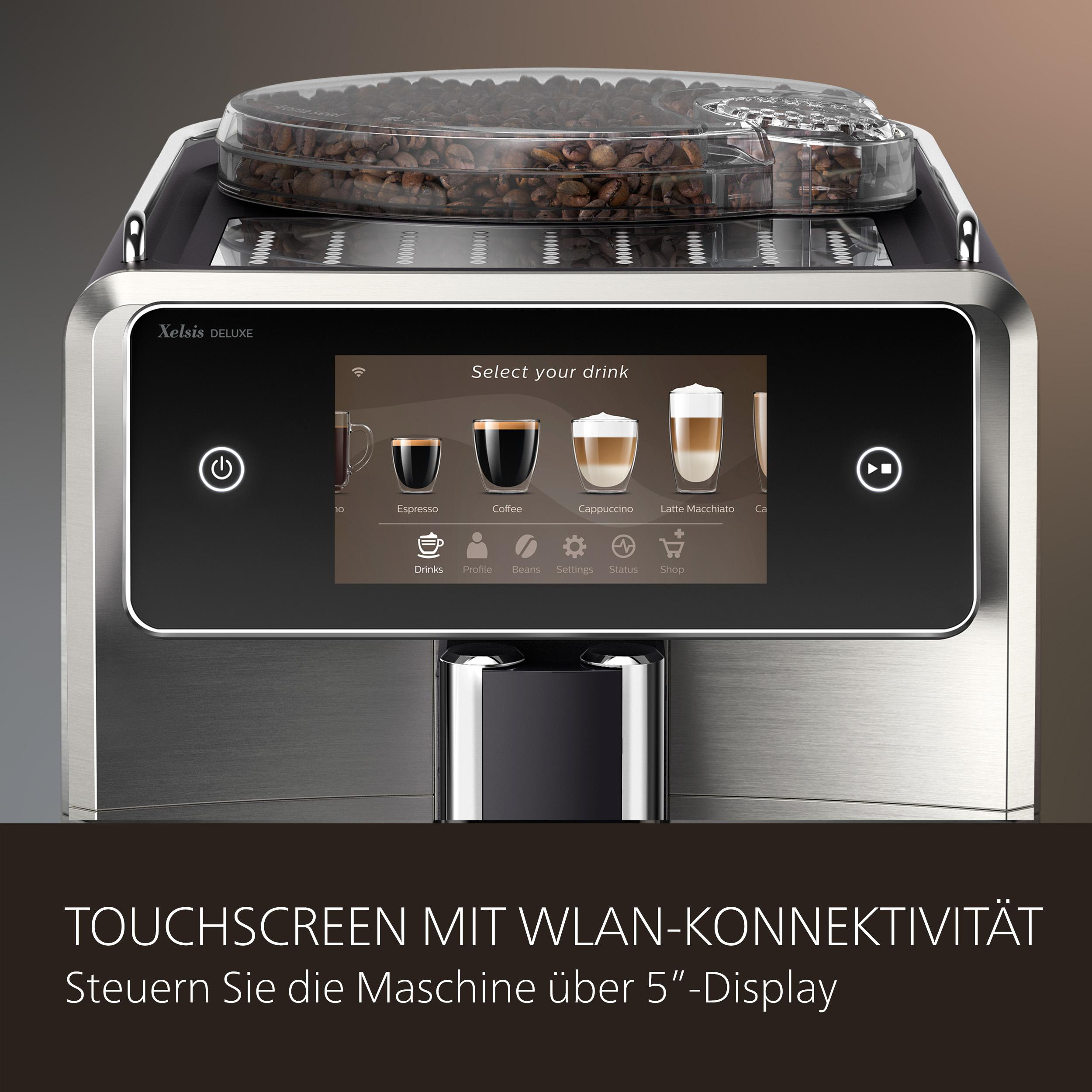 SAECO SM8785/00 Xelsis Kaffeevollautomat (Edelstahl, aus Keramik, 15 bar, Milchschlauch)
