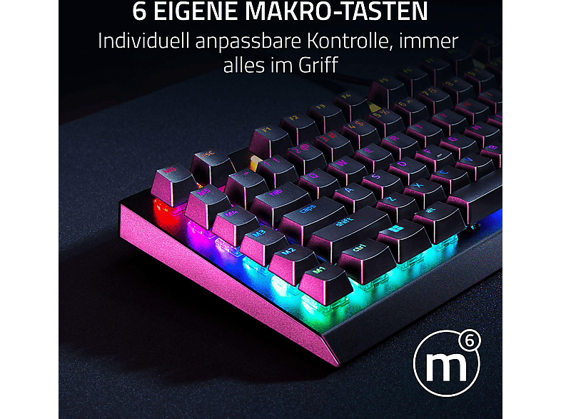 RAZER BlackWidow V4 X Gaming Tastatur, Mechanische Green Switches, USB-C, Chroma RGB, qwertz, Schwarz — Foto 2 von 5