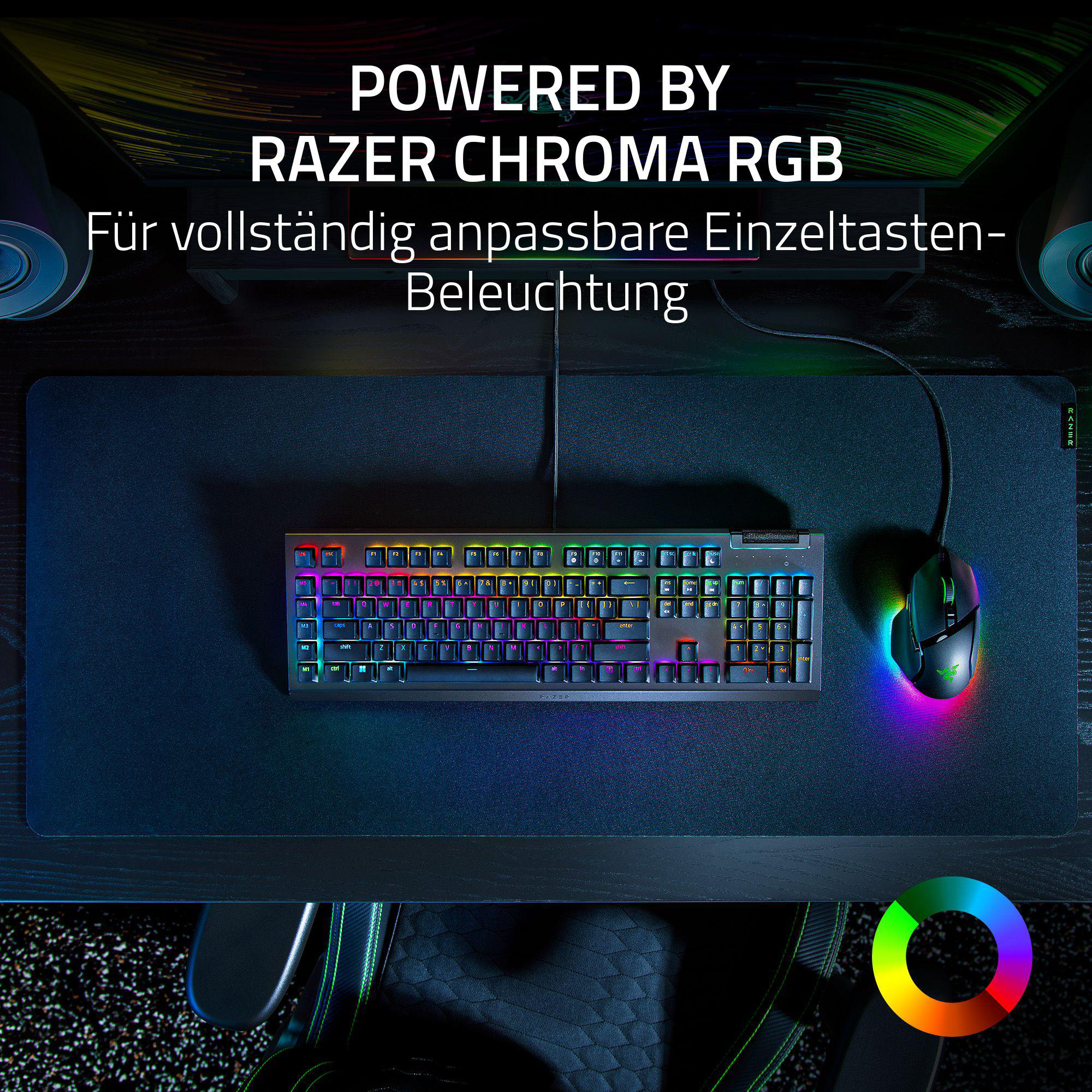 RAZER Blackwidow V4 X Deutsches Layout, kabelgebunden, Green, Mechanisch, Gaming Schwarz Razer Tastatur