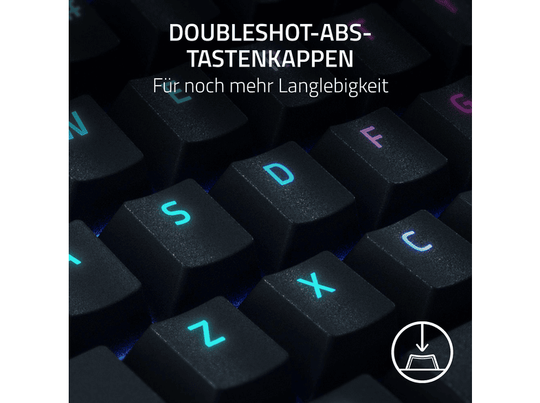 RAZER BlackWidow V4 X Gaming Tastatur, Mechanische Green Switches, USB-C, Chroma RGB, qwertz, Schwarz — Foto 5 von 5