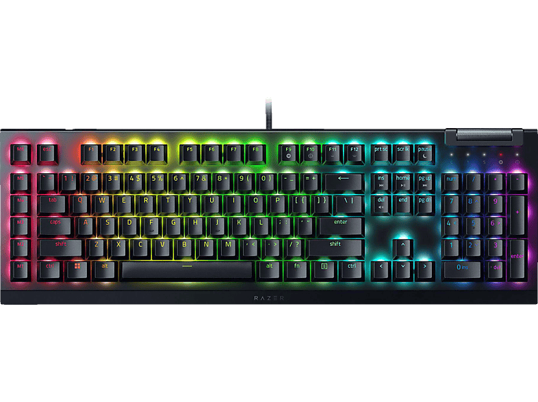 RAZER BlackWidow V4 X Gaming Tastatur, Mechanische Green Switches, USB-C, Chroma RGB, qwertz, Schwarz