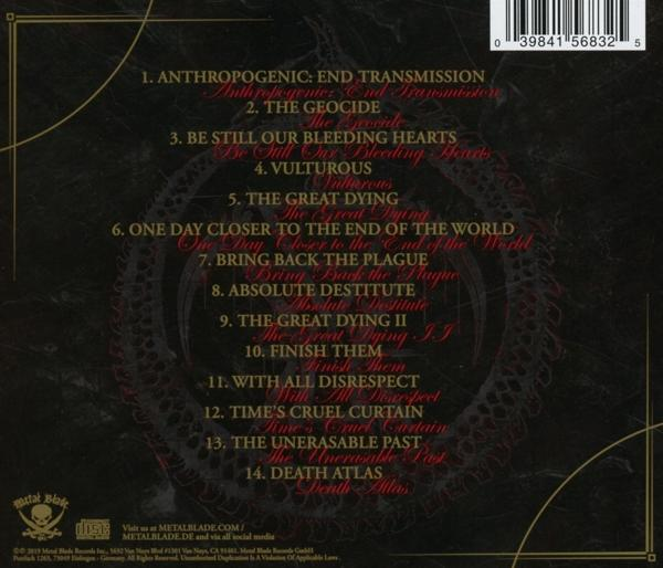 Rückseite einer CD-Hülle mit Titellisten und einem Logo. Der Hintergrund ist schwarz und gold.